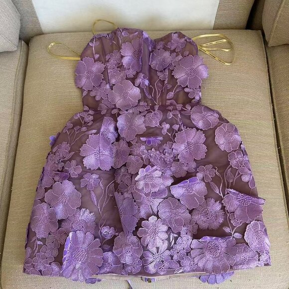 Bronx and Banco Jasmine Maraya Strapless Mini Dress XSmall Lilac Lavender Cockta - Picture 6 of 12